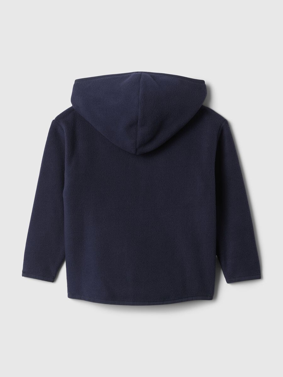 Full-zip fleece hoodie and embroidered logo_1