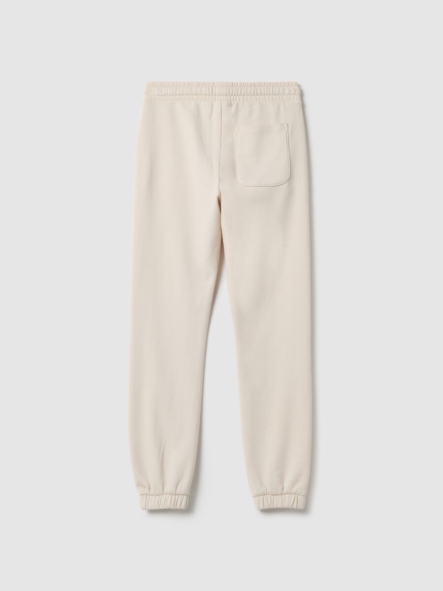 Boys' beige jogger trousers in pure cotton regular fit_4
