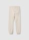 Boys' beige jogger trousers in pure cotton regular fit_4