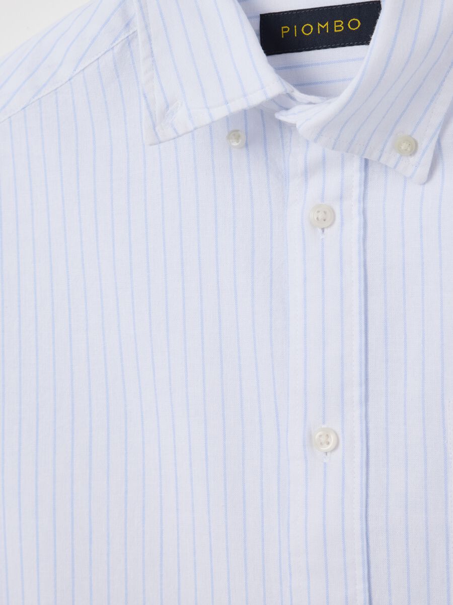Light blue and white striped shirt in linen and cotton_5