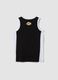 Black pure cotton vest top_1