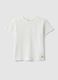 T-shirt in misto cotone bianco da bambino regular fit con righe_0