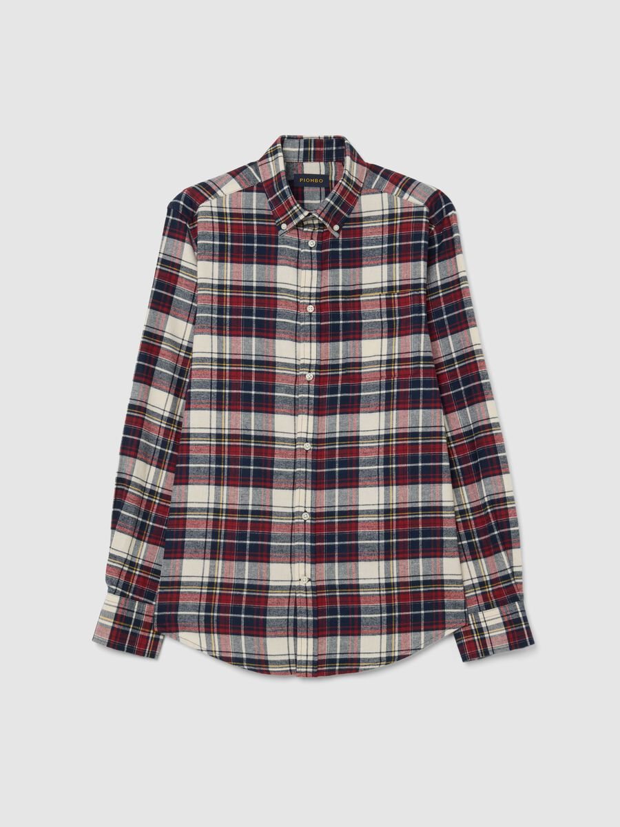 Multicolour Checked Flannel Shirt in Pure Cotton Regular Fit_0