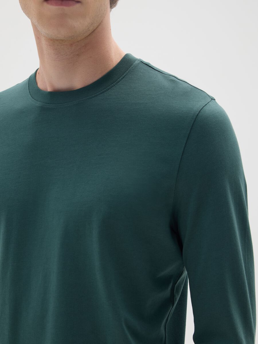 Green pure cotton regular fit sweater_3