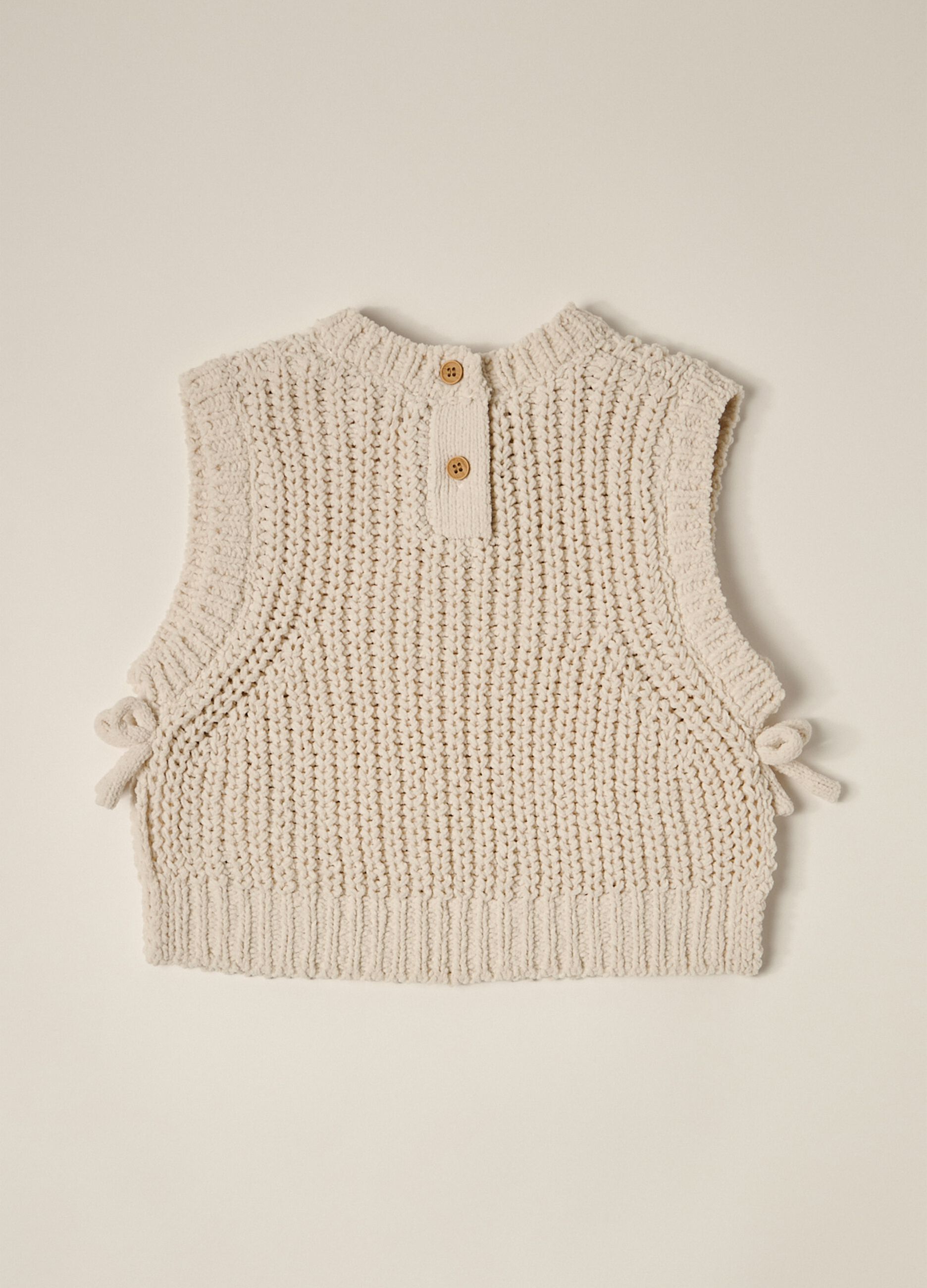 IANA newborn girl knitted gilet in chenille