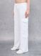 White Linen Wide-Leg Cargo Trousers_1
