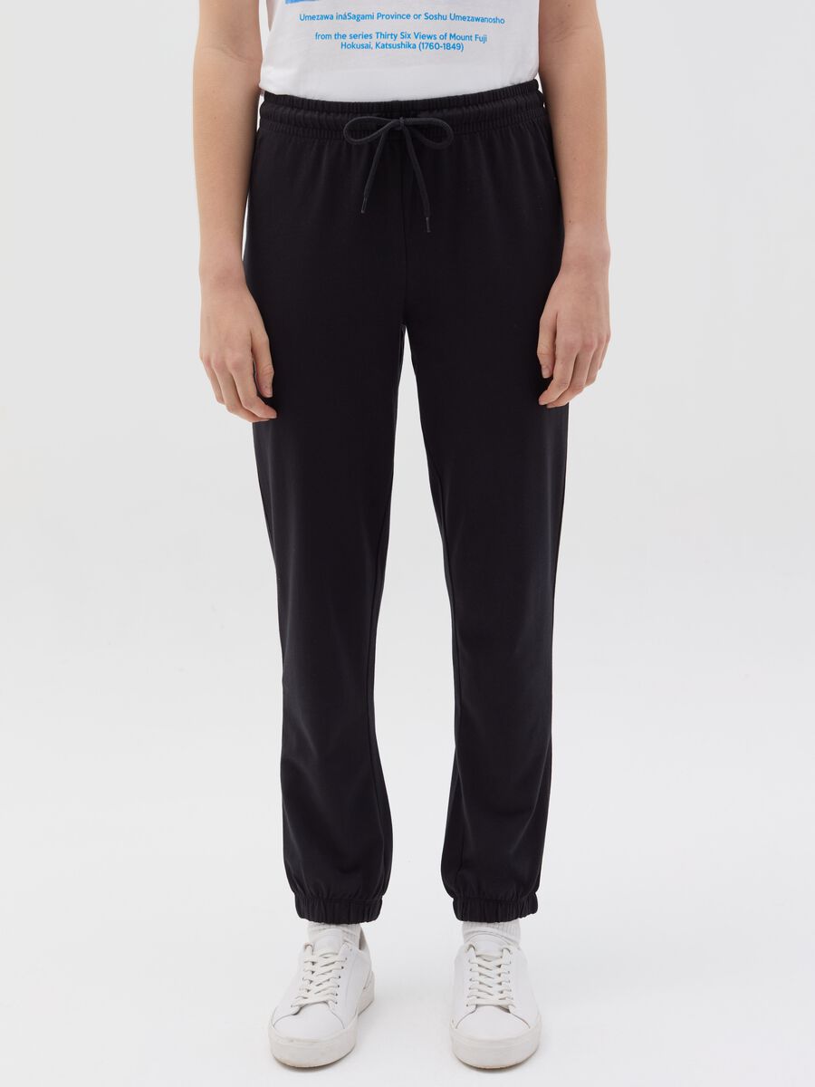 Plush joggers with drawstring_1