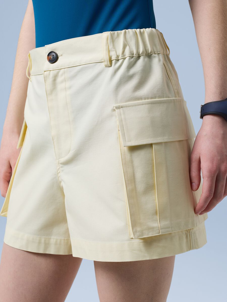 ALTAVIA SAILING yellow pure cotton cargo shorts with elasticated waistband_3