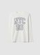 White organic cotton graphic print T-shirt for boys_3