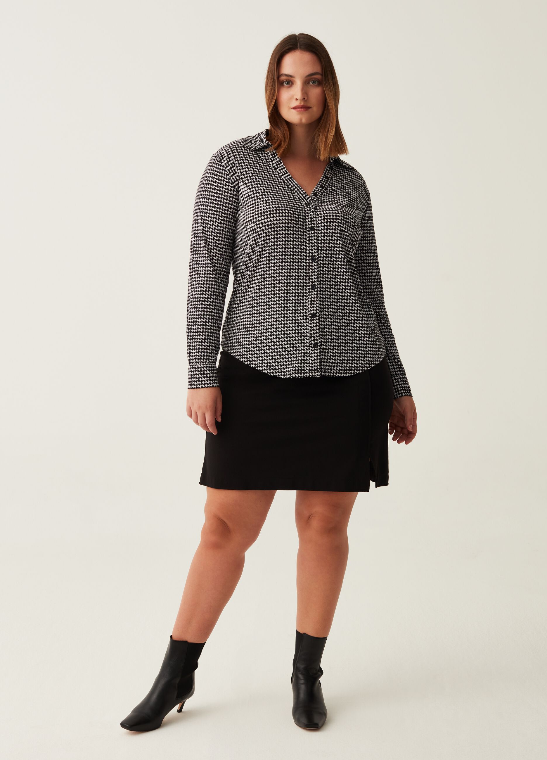 Camicia con stampa all over Curvy