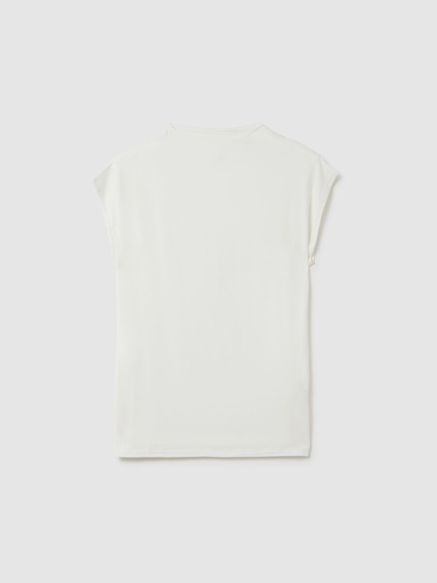 White viscose blend top, regular fit_4