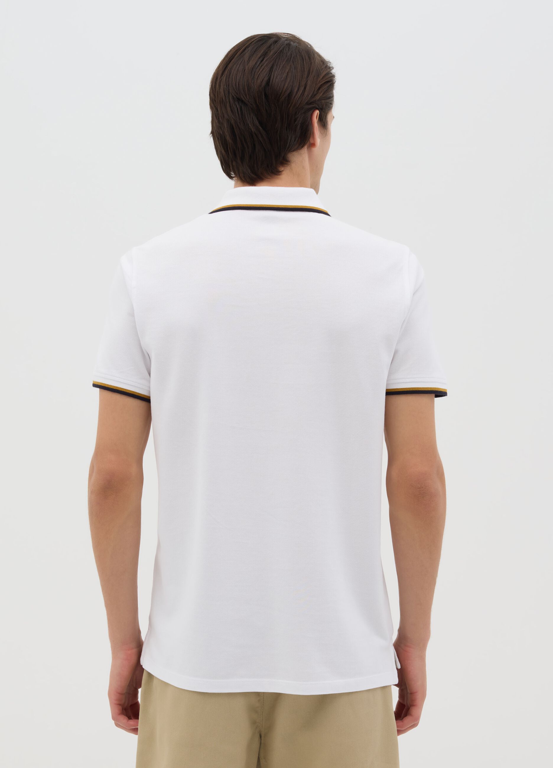 White short-sleeve cotton polo by Ovs