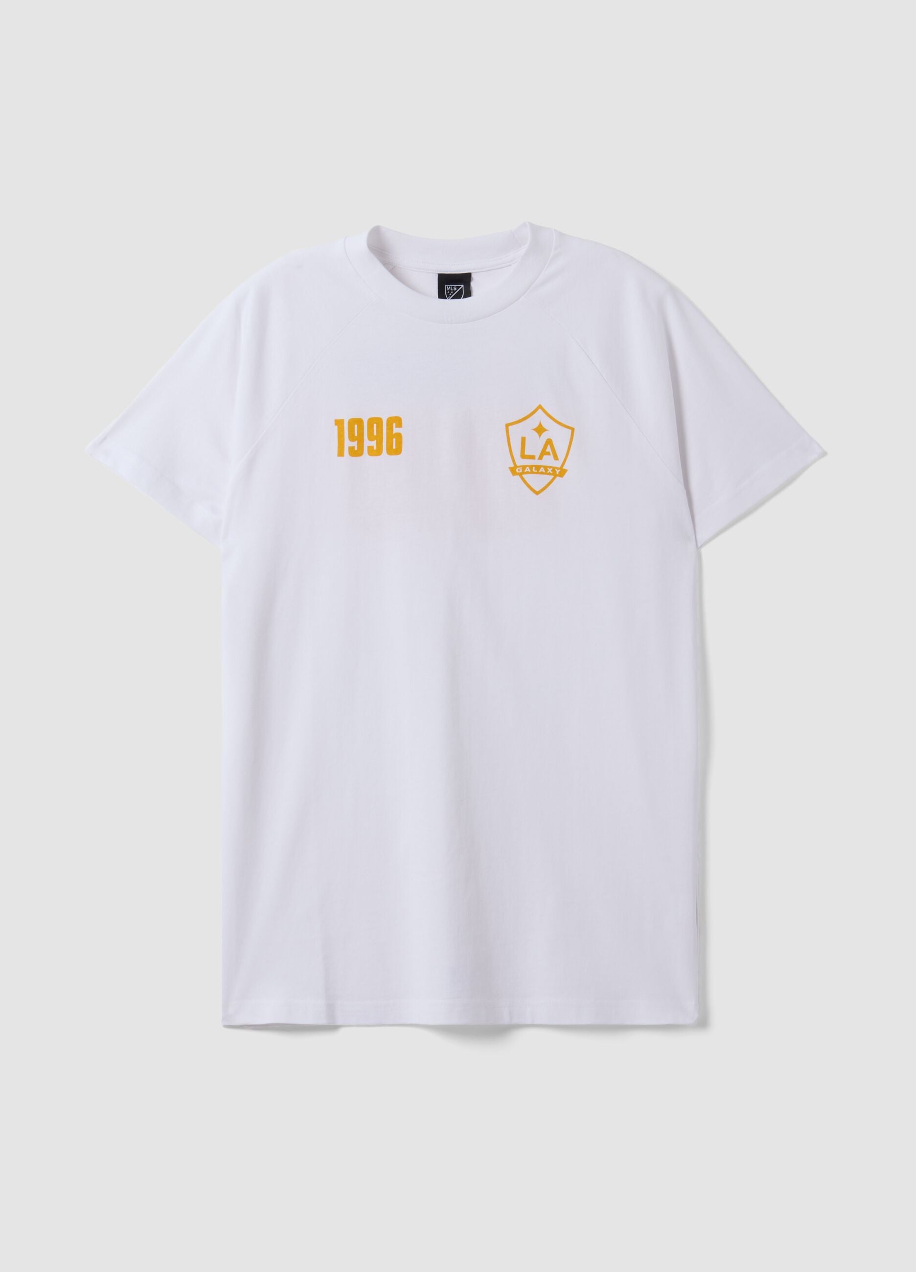 White pure cotton T-shirt with LA Galaxy print
