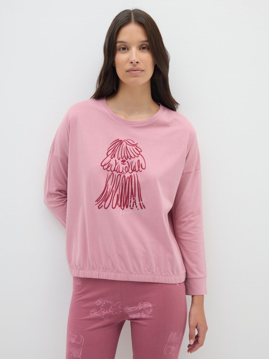 Pigiama in puro cotone rosa vestibilità regular_1