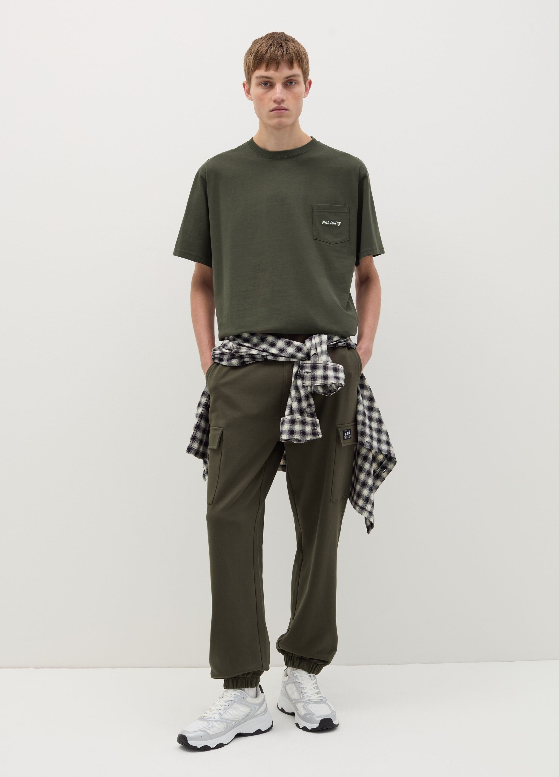 Cargo joggers with elasticated trims