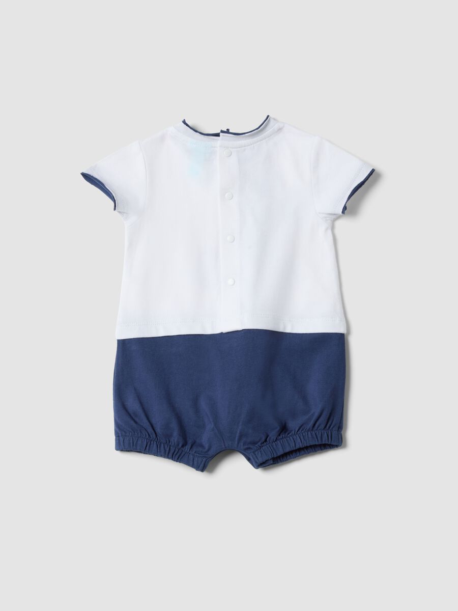 Multicoloured pure cotton baby romper with Mickey Mouse_1