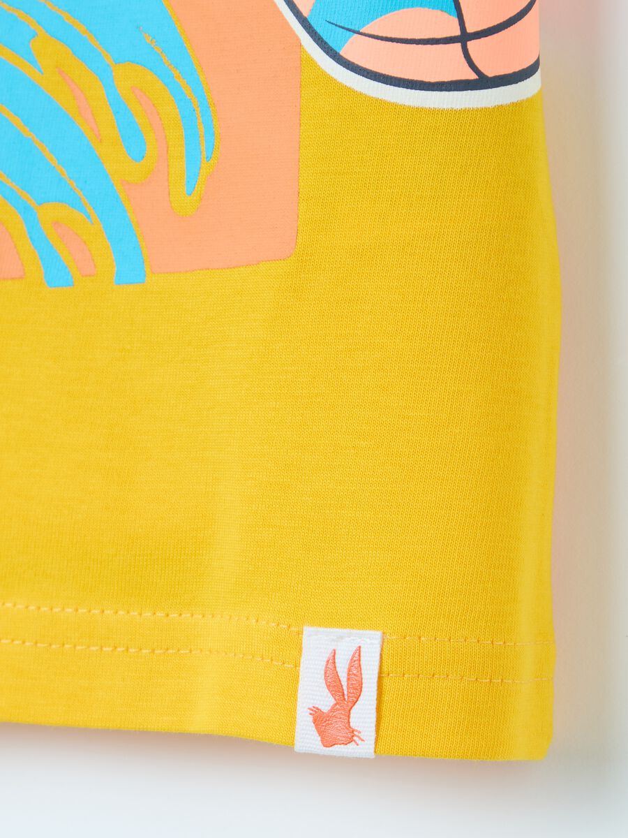 Yellow regular fit pure cotton kids' T-shirt_2