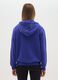 Blue cotton blend hoodie with regular fit and zip_2