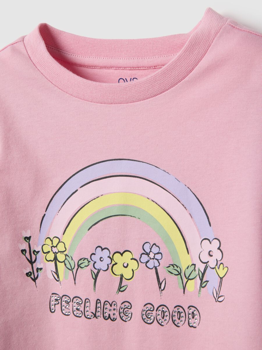 Girls' pink pure cotton regular fit shirt with print_2