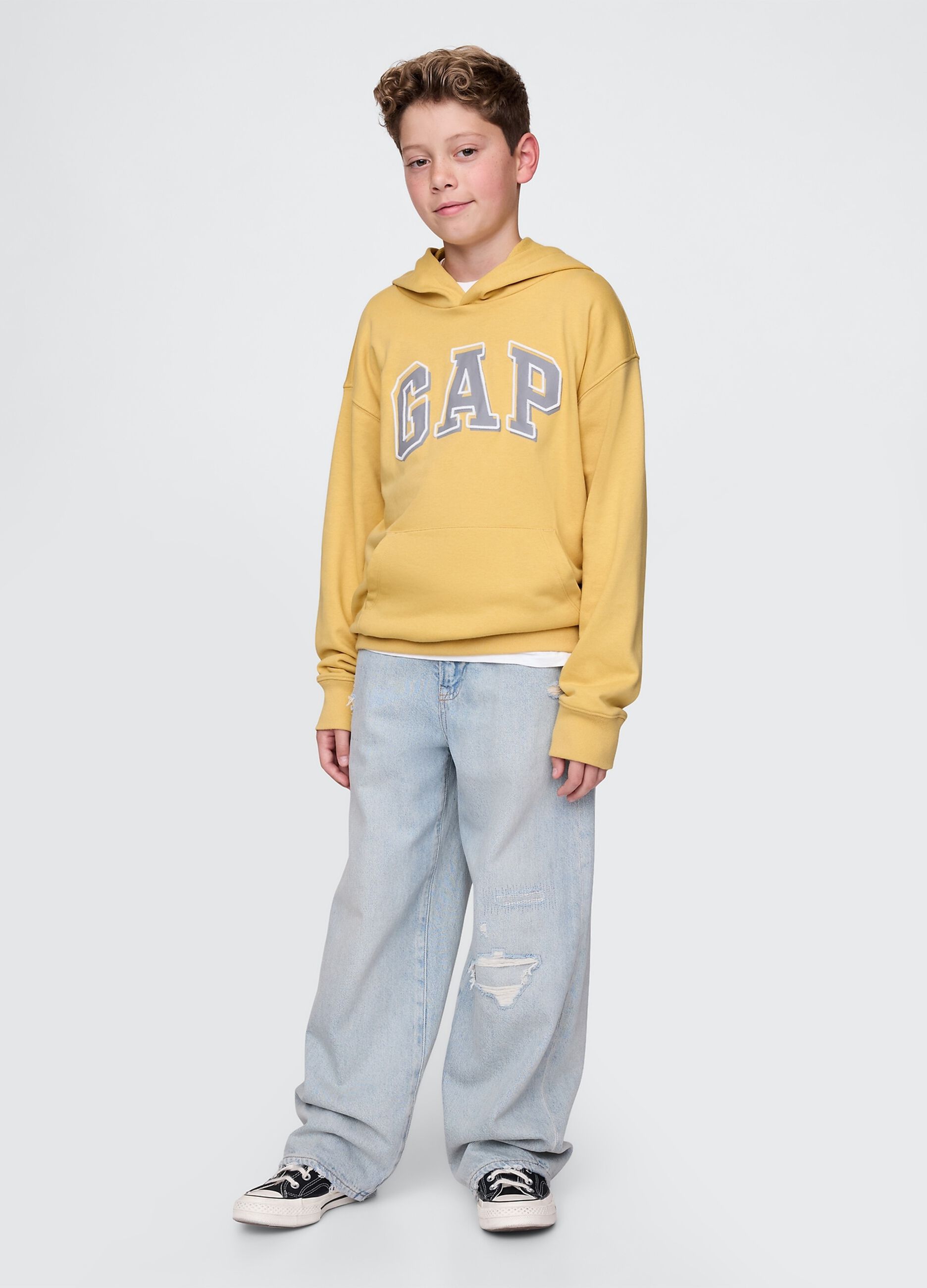 Felpa con cappuccio gialla GAP Kids