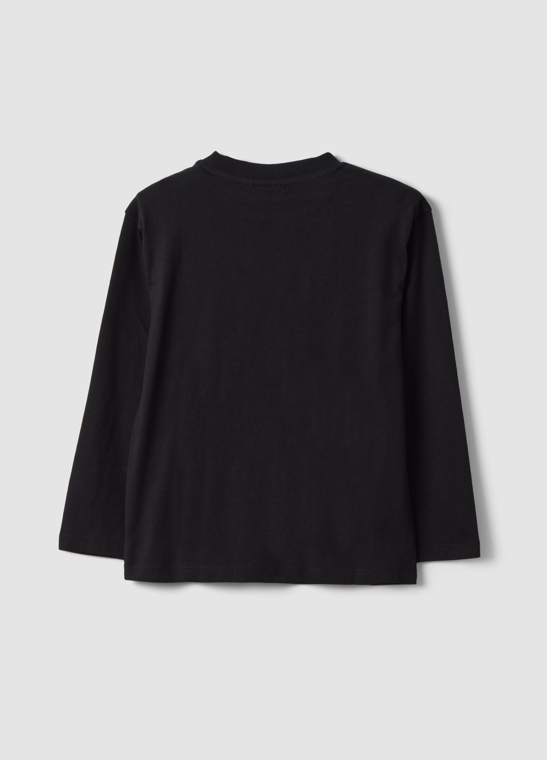 Black pure cotton T-shirt with Astro Bot print, relaxed fit