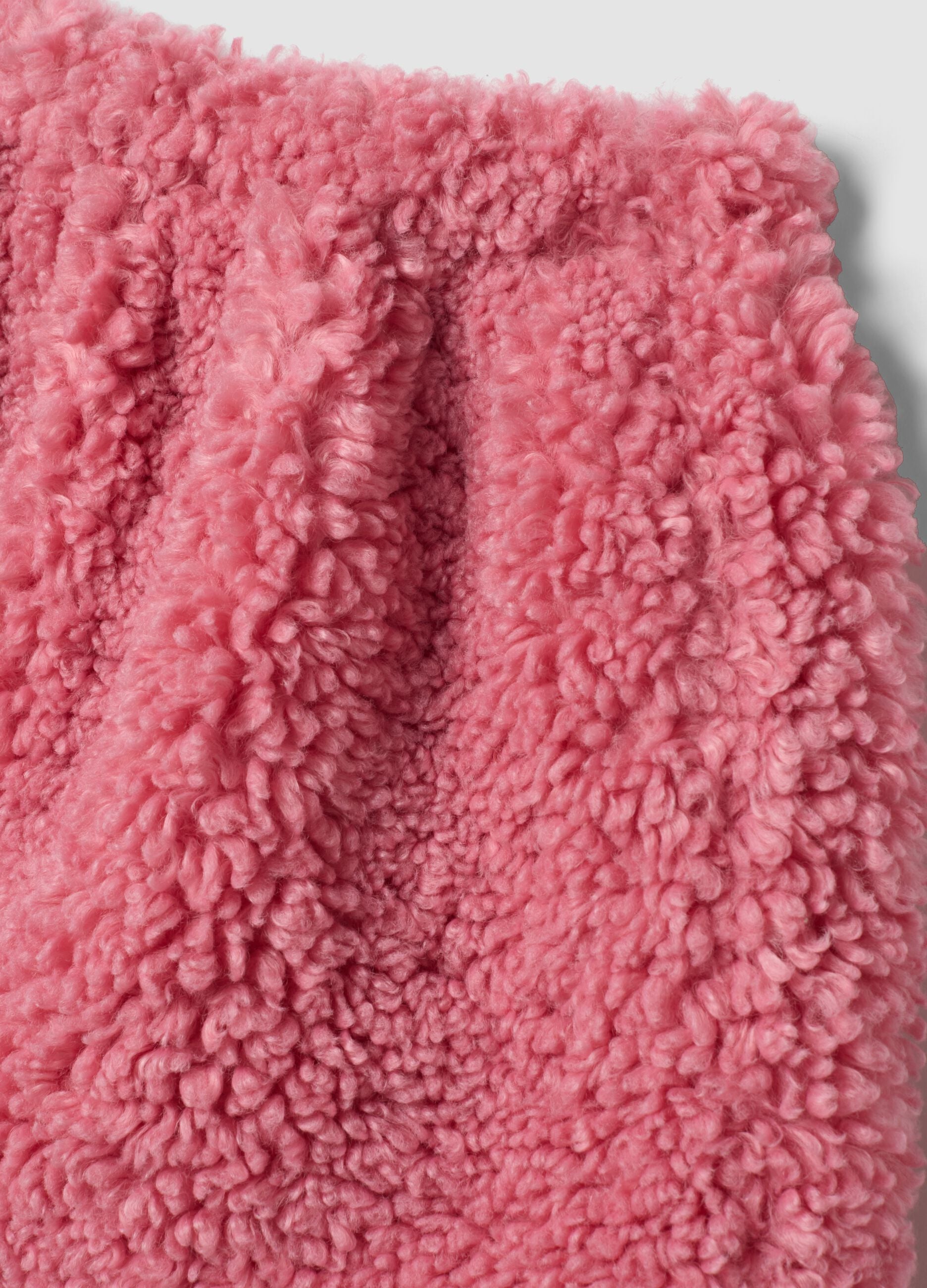 Gonna rosa effetto teddy con vita elasticizzata