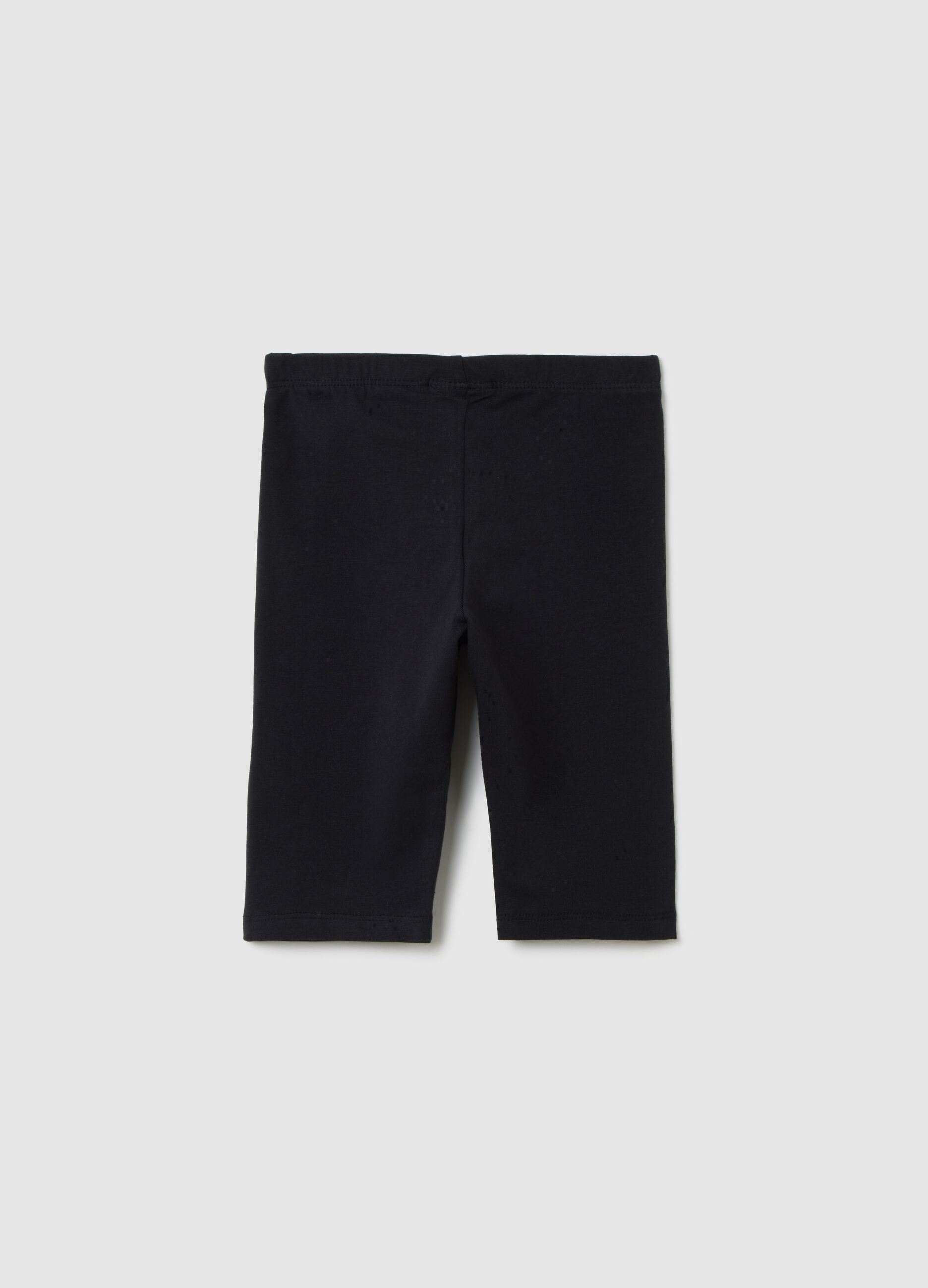 Girls' black stretch cotton shorts