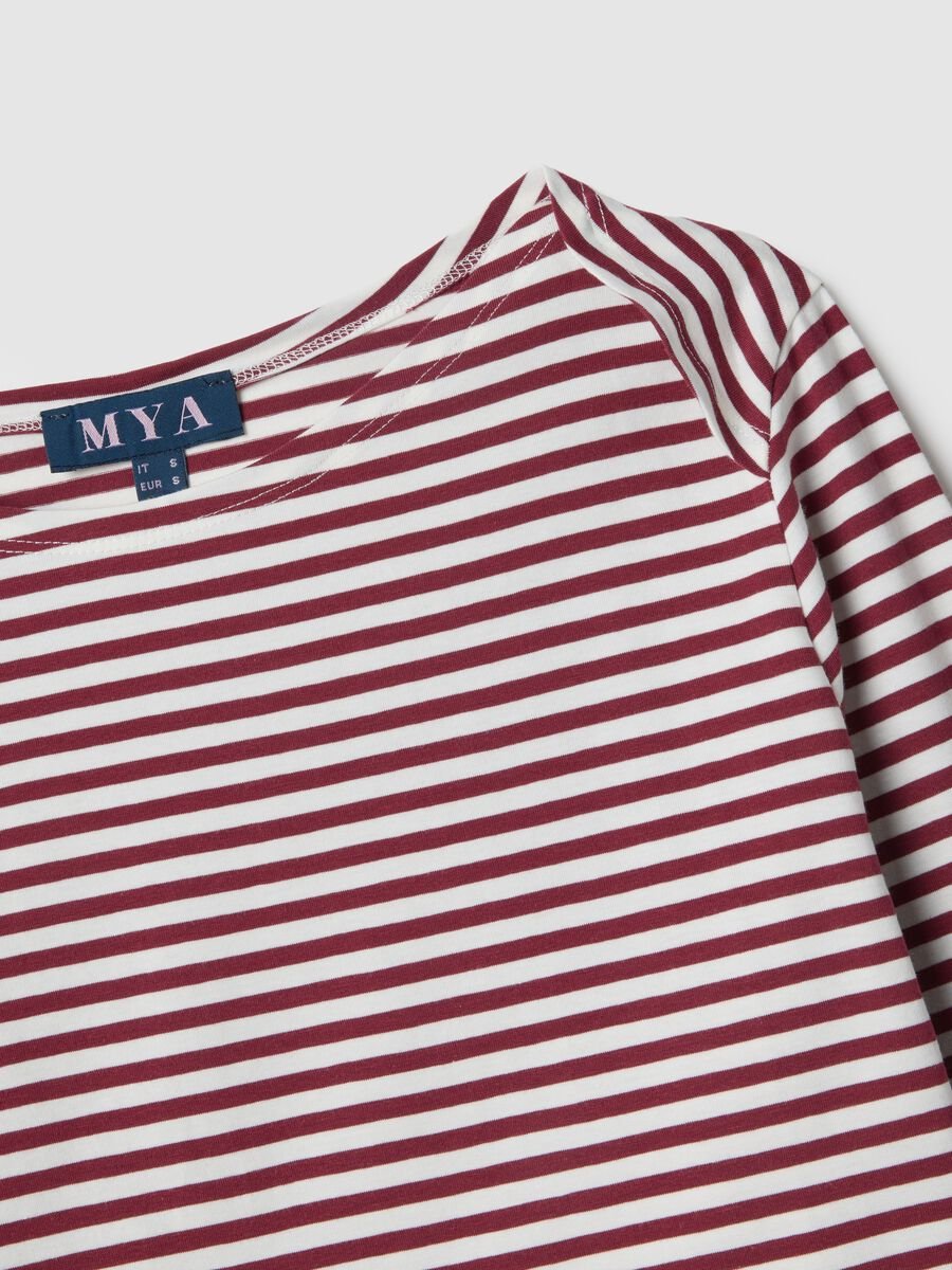Maglia in cotone elasticizzato a righe multicolor regular fit_1