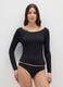 Black Stretch Long Sleeve Top_0