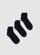 Blue cotton blend regular fit sports socks tripack_0