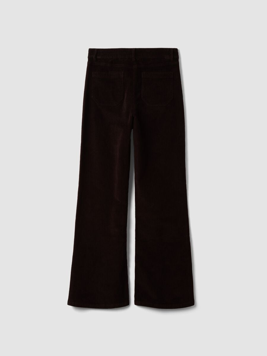 Brown flared ribbed stretch-cotton trousers_6