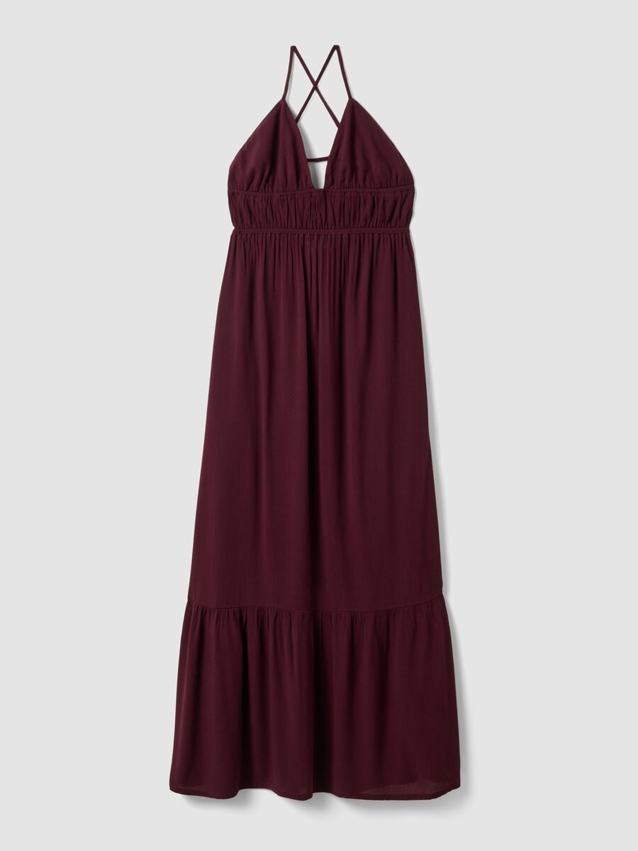 Purple maxi dress in pure viscose_4