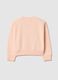 Beige regular fit cotton blend sweatshirt with heart for girls_1
