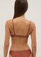 Top bikini elasticizzato marrone con imbottitura e texture glitterata_2