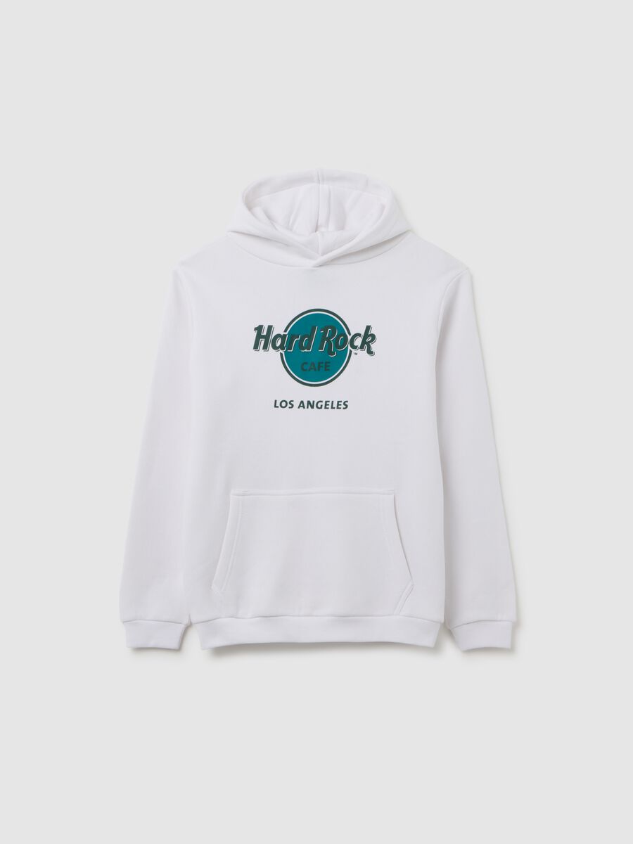 Children's white cotton blend sweatshirt, regular fit with print_0