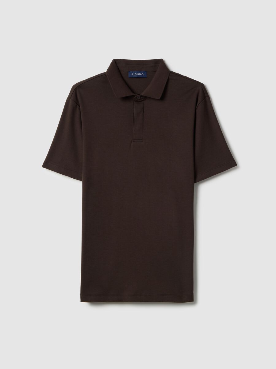 Brown pure cotton polo regular fit_4