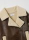 Brown regular fit biker jacket_5