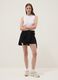 Black cotton-blend Bermuda shorts with elasticated waist_0