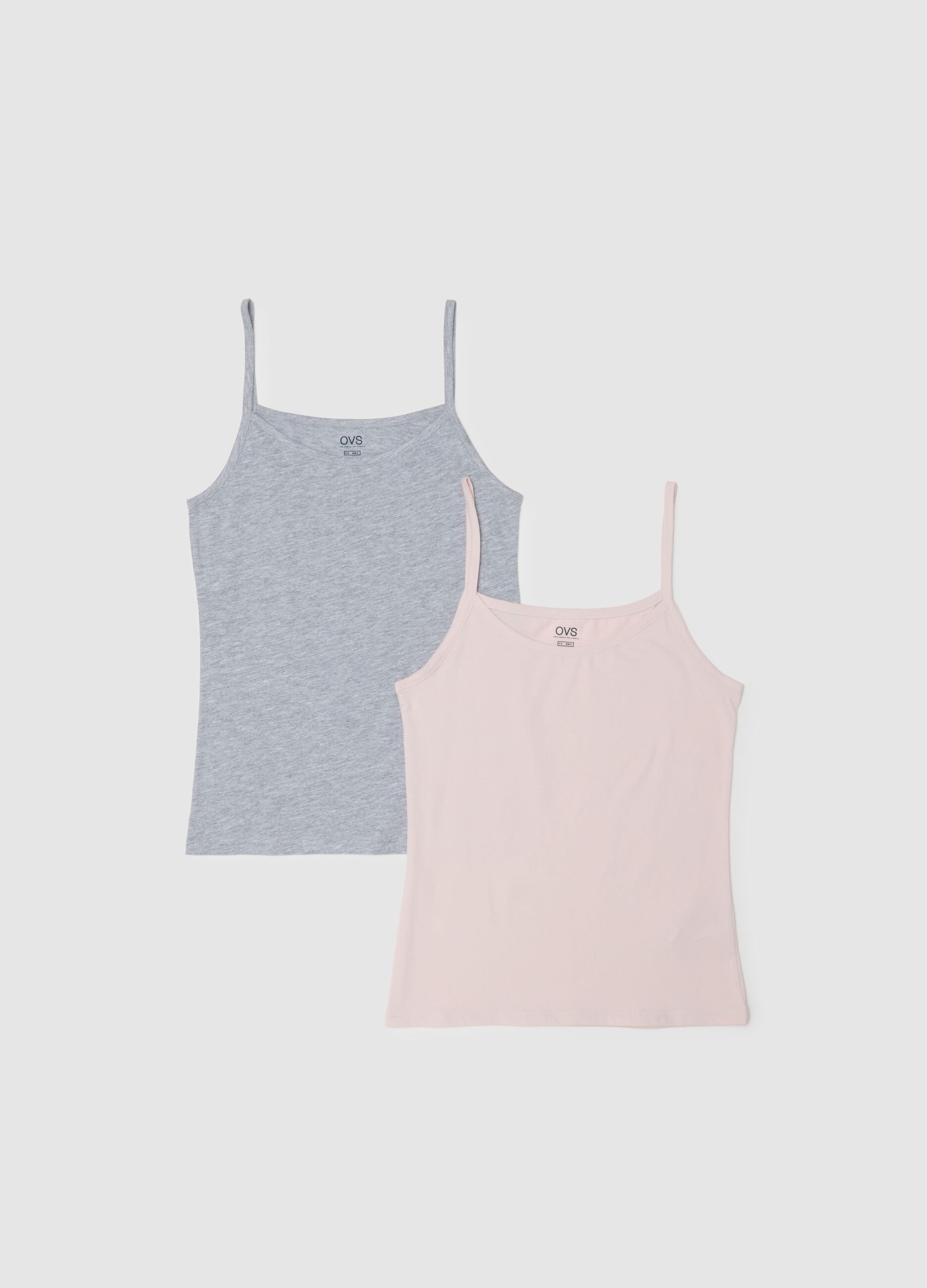 Twin-pack cotton stretch multicolour regular fit vests