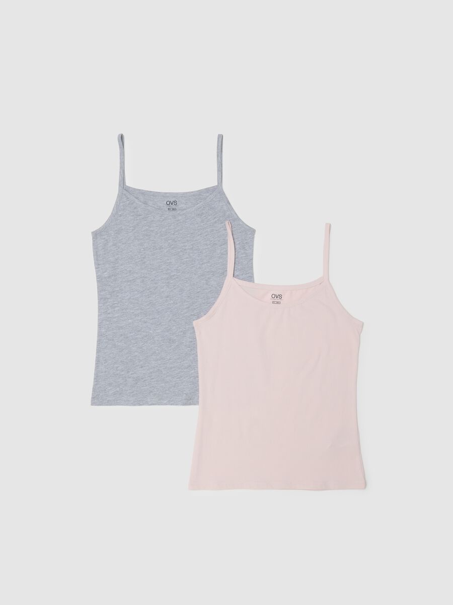 Twin-pack cotton stretch multicolour regular fit vests_0