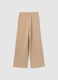 Girls' beige wide leg trousers in cotton blend_1