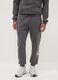 Pantaloni sportivi grigi in misto cotone con coulisse e stampa Chicago Bulls_1