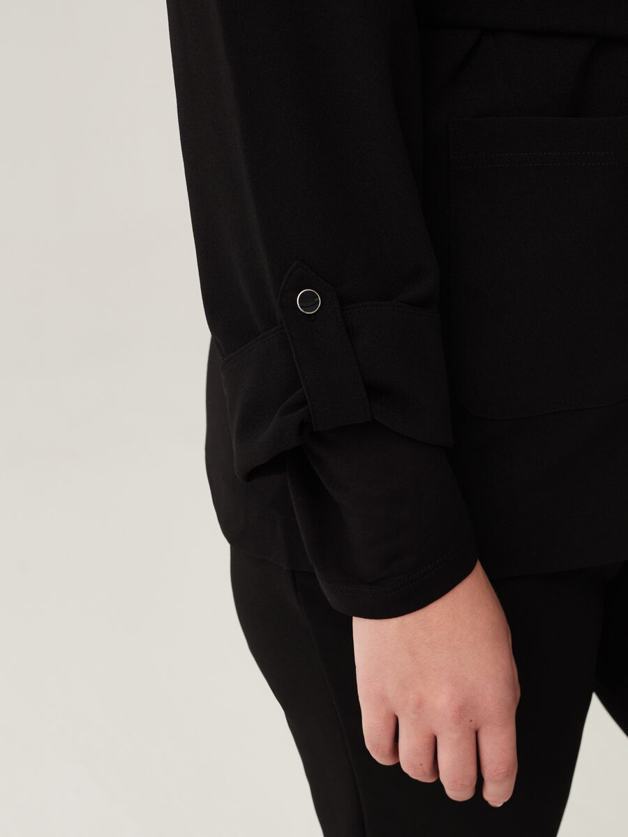 Blazer fluido in crêpe con cintura Curvy_3