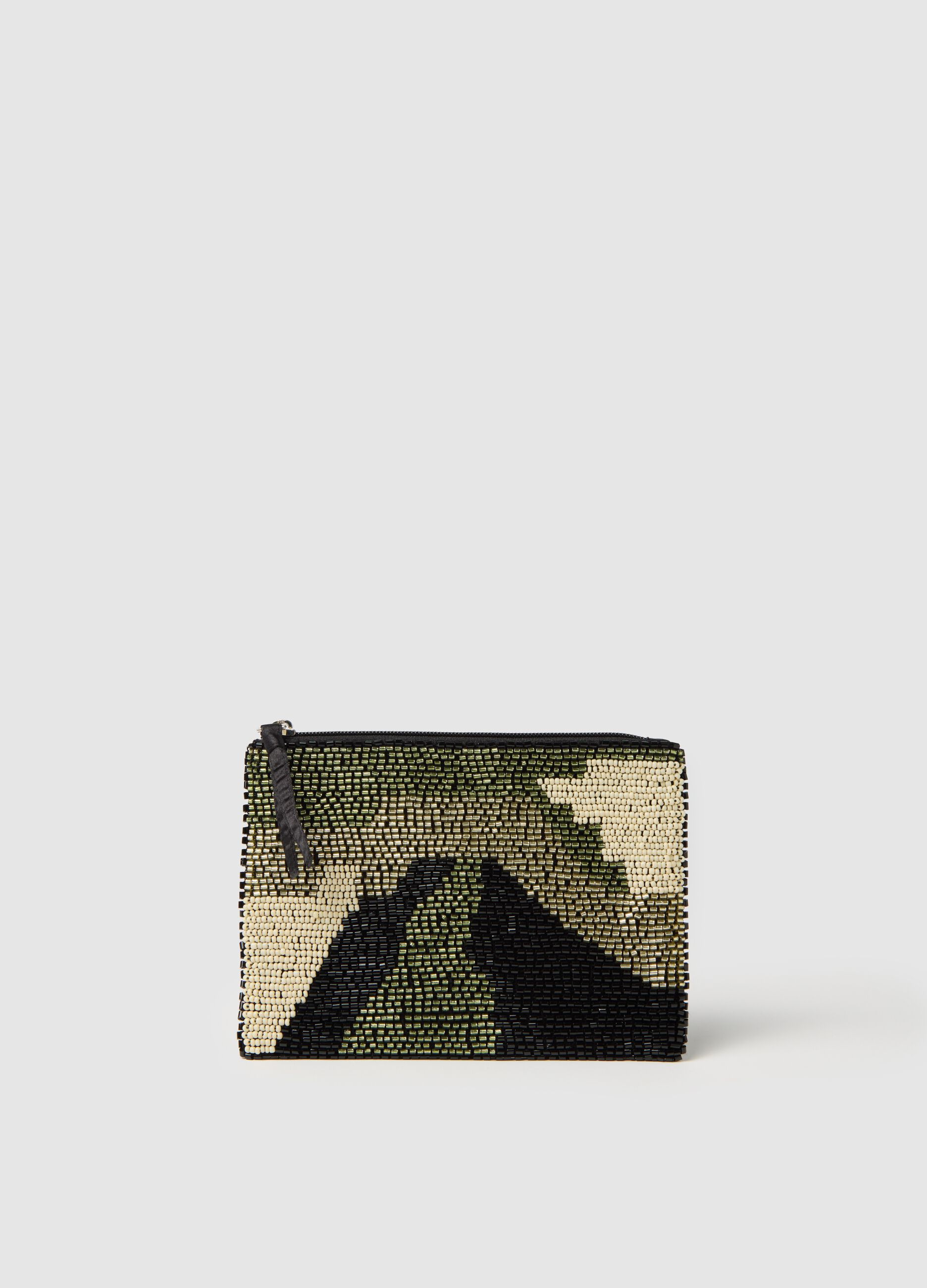Zip wallet with camo glass design
