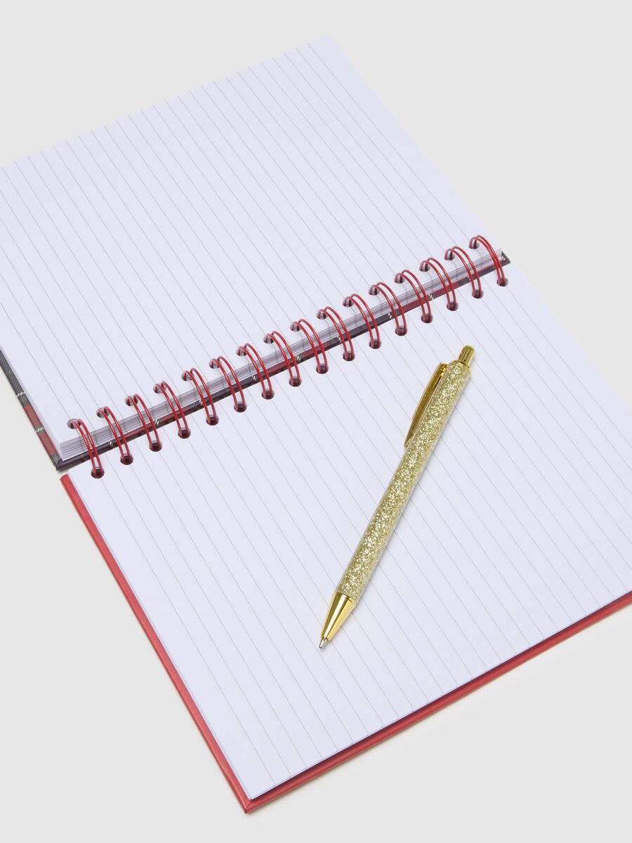 Multicolor Check Christmas Notebook with Pen_2