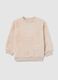 Beige regular fit toddler sweatshirt with round neck_0
