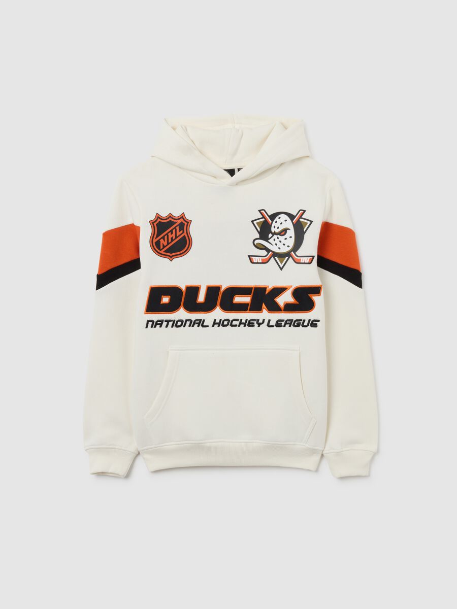 White cotton blend kids' sweatshirt regular fit_0