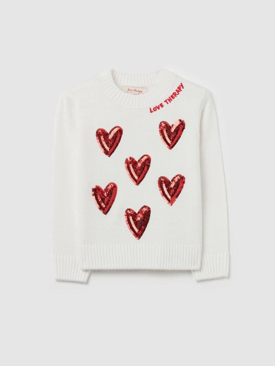 Pullover with sequin hearts and embroidery_0