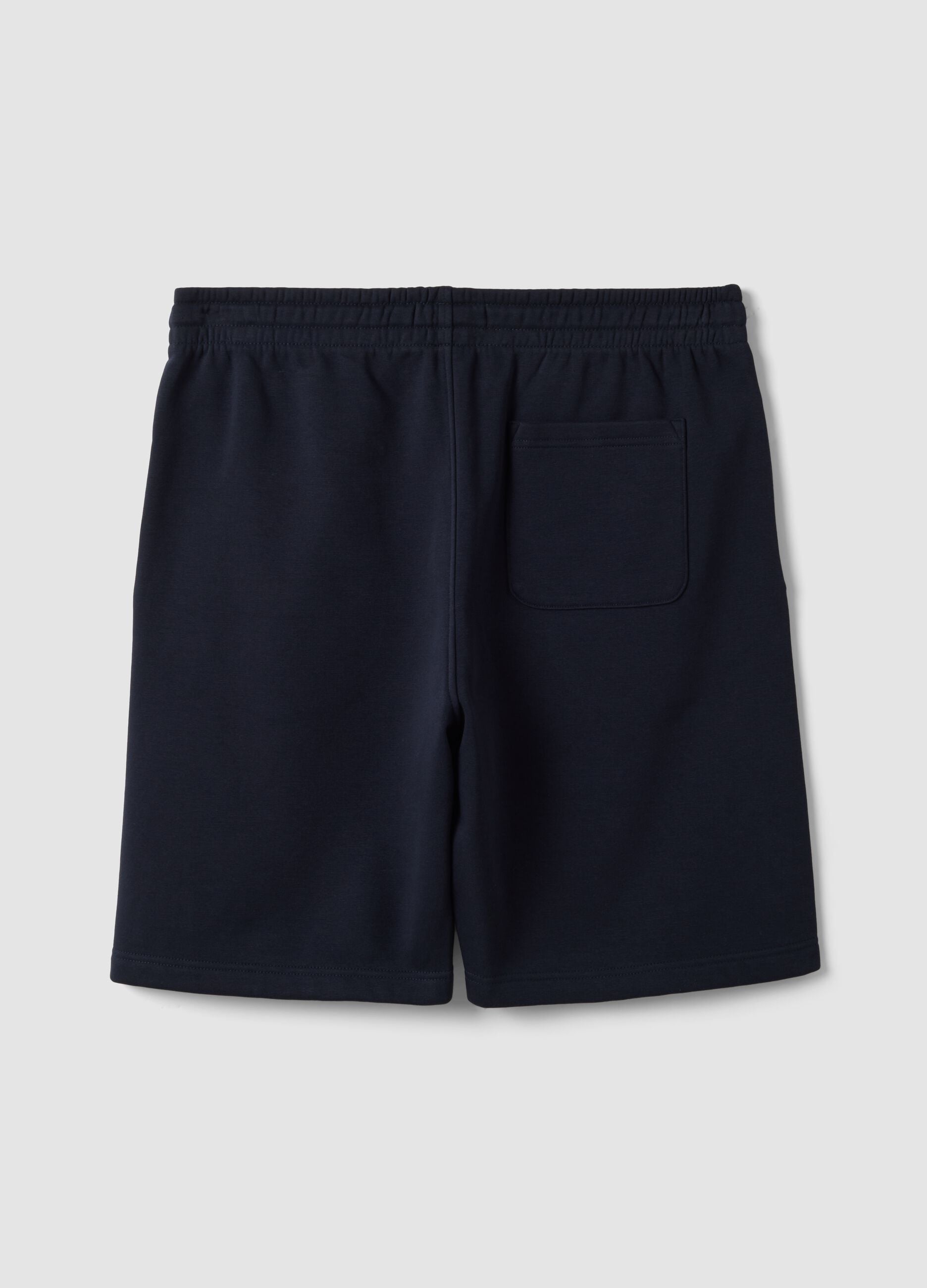 Blue cotton-blend shorts with elasticated waist, regular fit