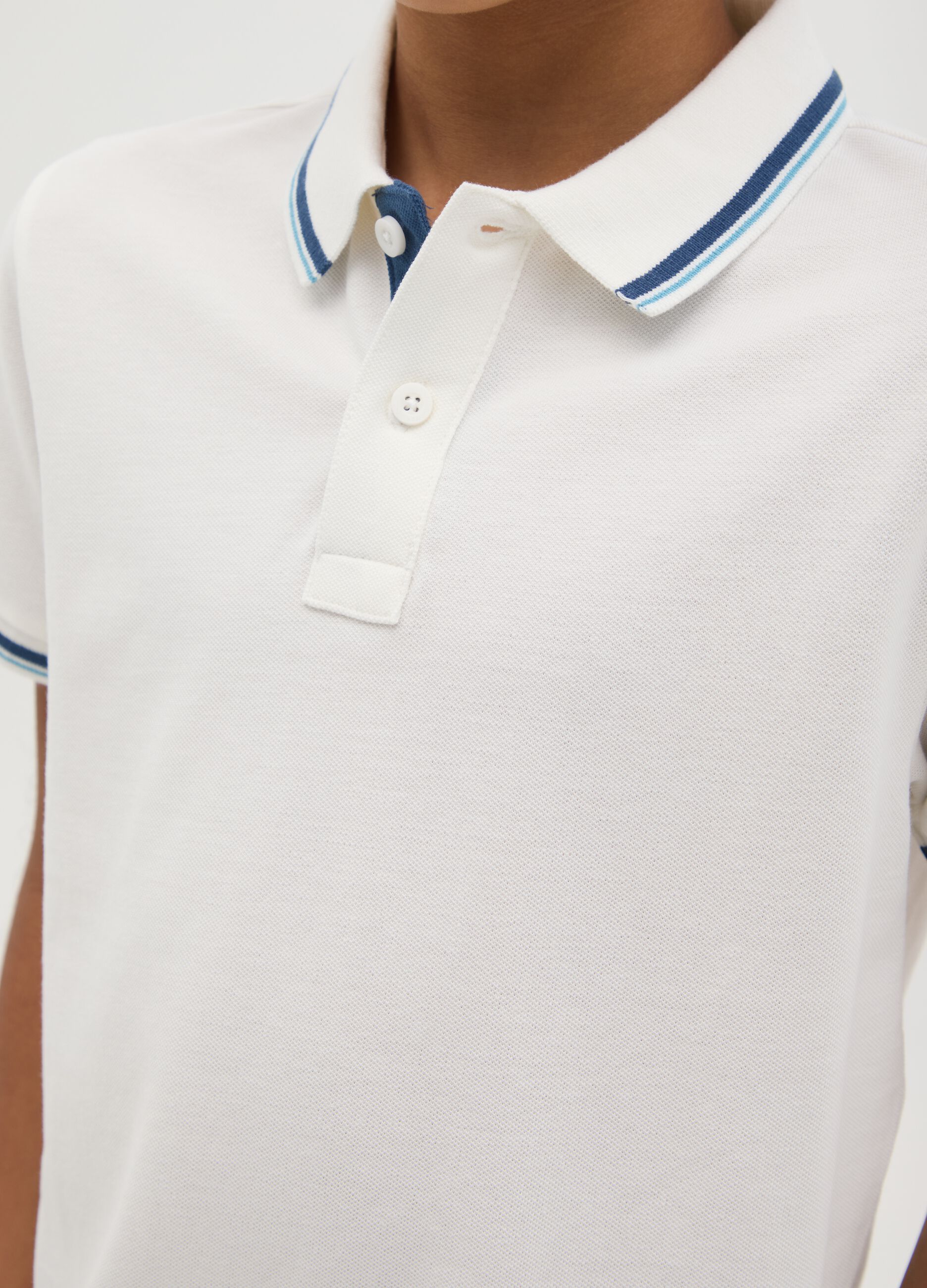 Boys' Pure Cotton White Polo Regular Fit
